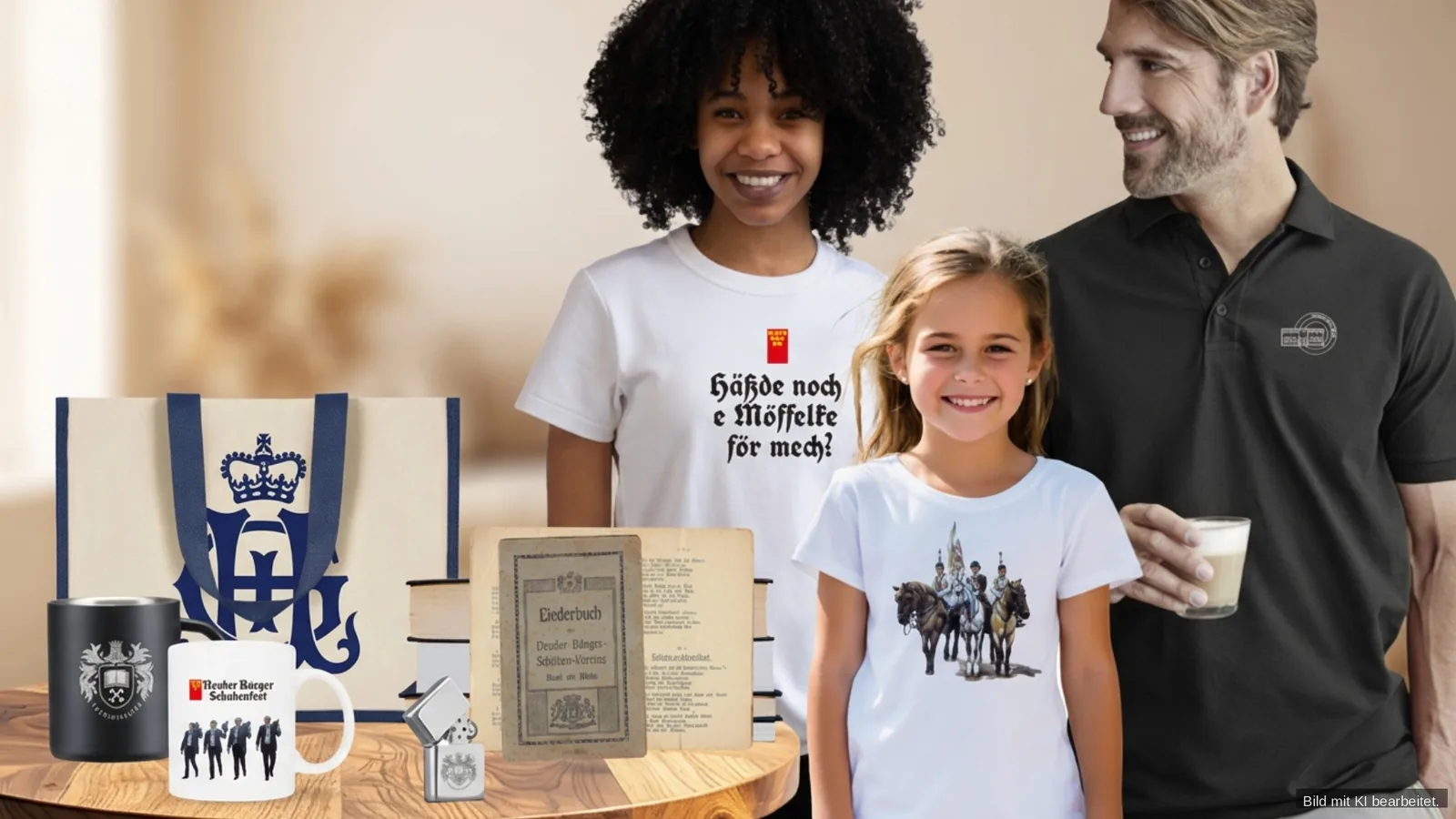 Textilien, Tassen, Taschen und Vereinsartikel für Verein und Auftritt