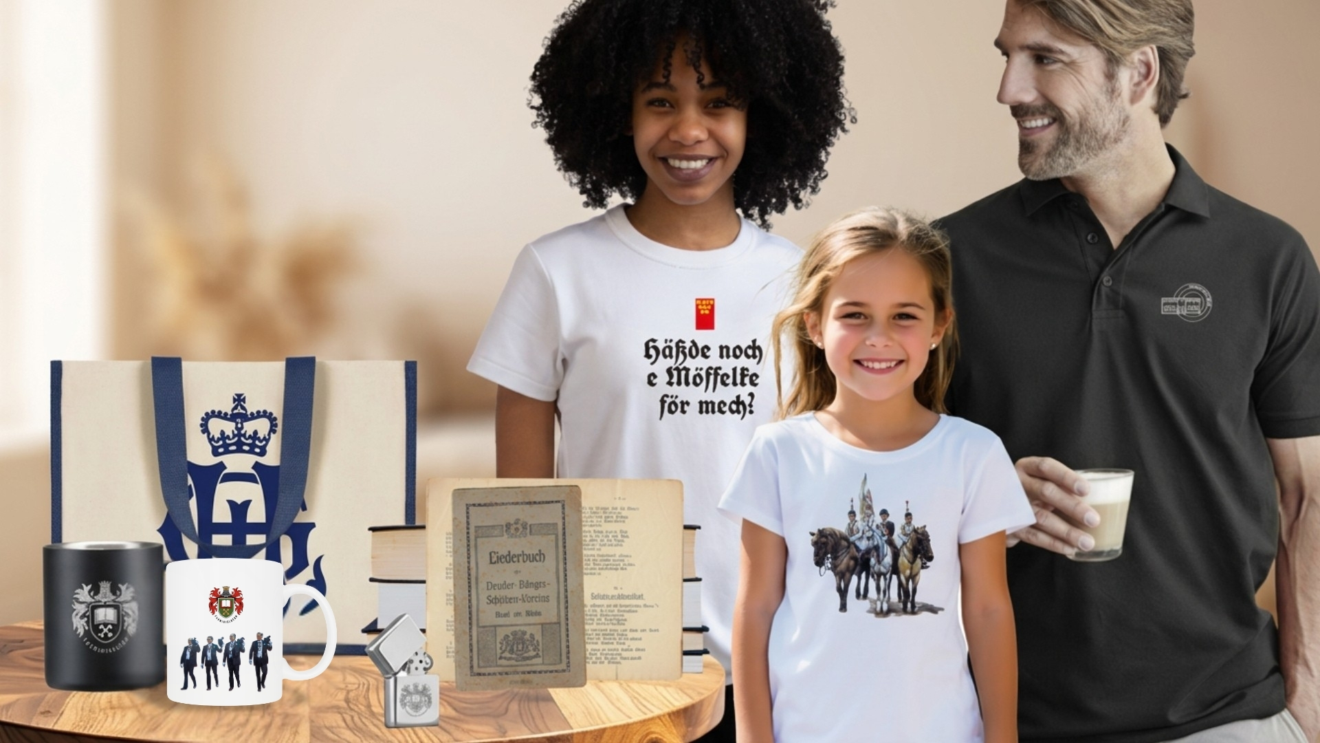 Textilien, Tassen, Taschen und Vereinsartikel für Verein und Auftritt
